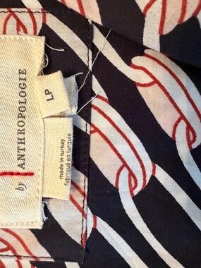 Anthropologie Somerset Mini Dress with Navy, White, Pink Link Pattern